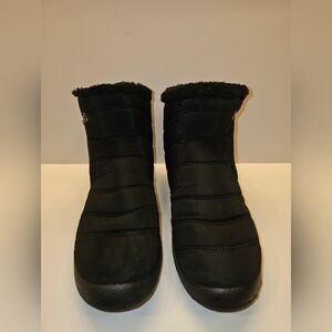 Cozy Black Winter Slide In  Boots for Women